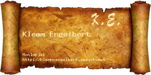 Klemm Engelbert névjegykártya